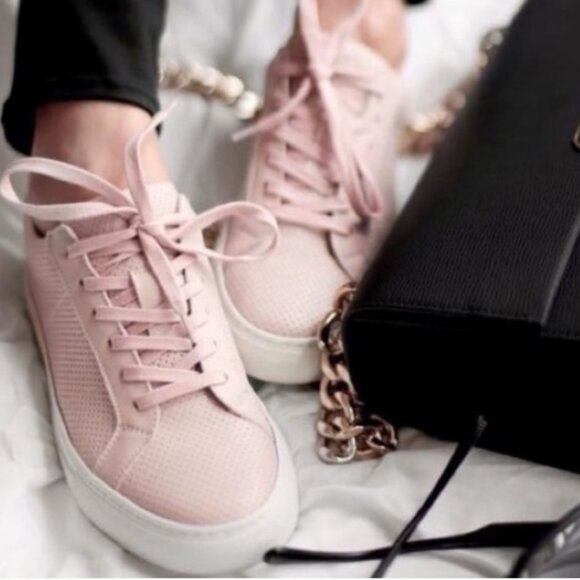 Greats Brooklyn Perforated Blush Pink Leather Sneakerssize 10